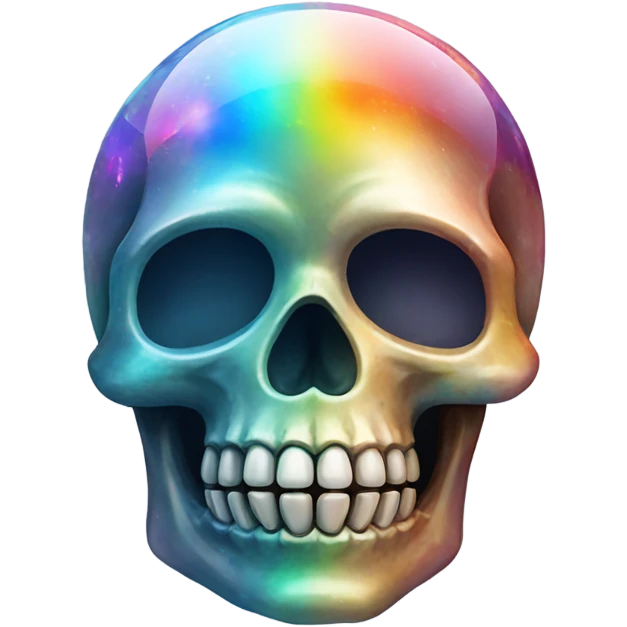 Rainbow Opal gemstone crystal skull emoji
