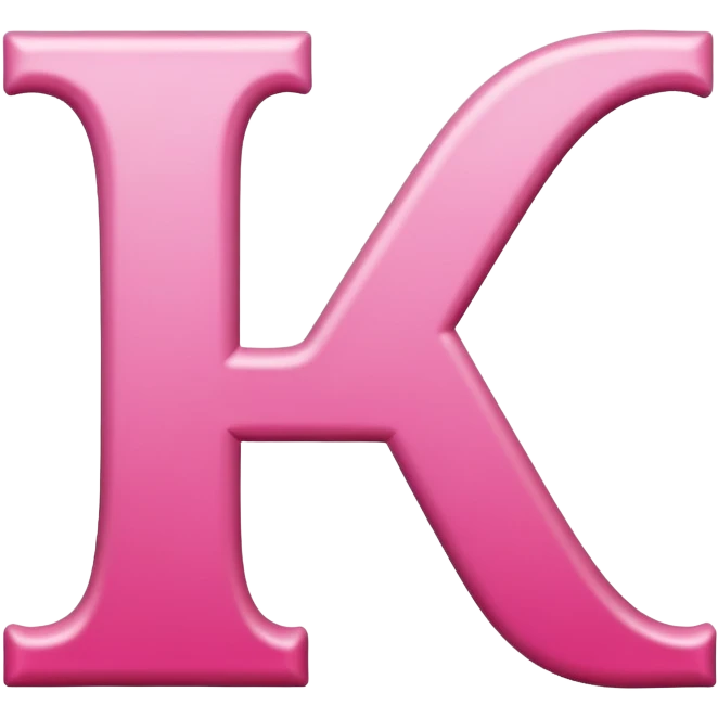Pink, romantic, refined, fancy, letter of the alphabet emoji