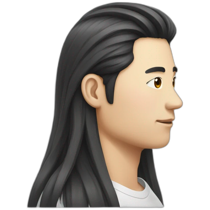 Long hair-korean-man emoji