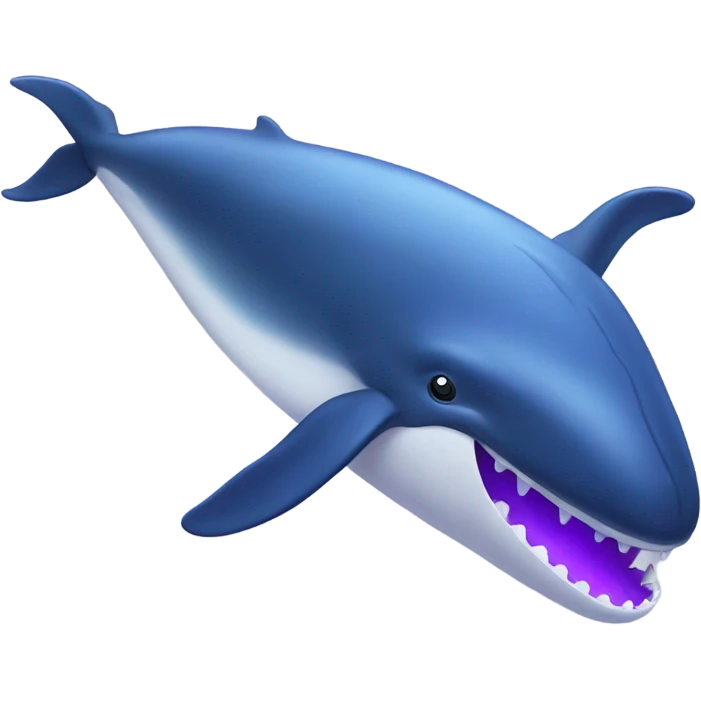 Blue whale purple, open mouth emoji