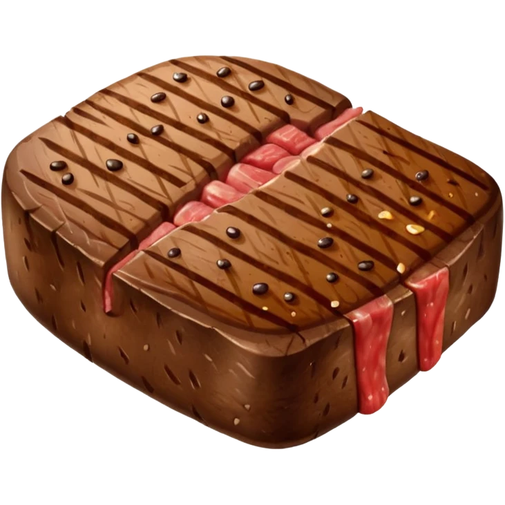 juicy steak with grill marks, emoji style emoji