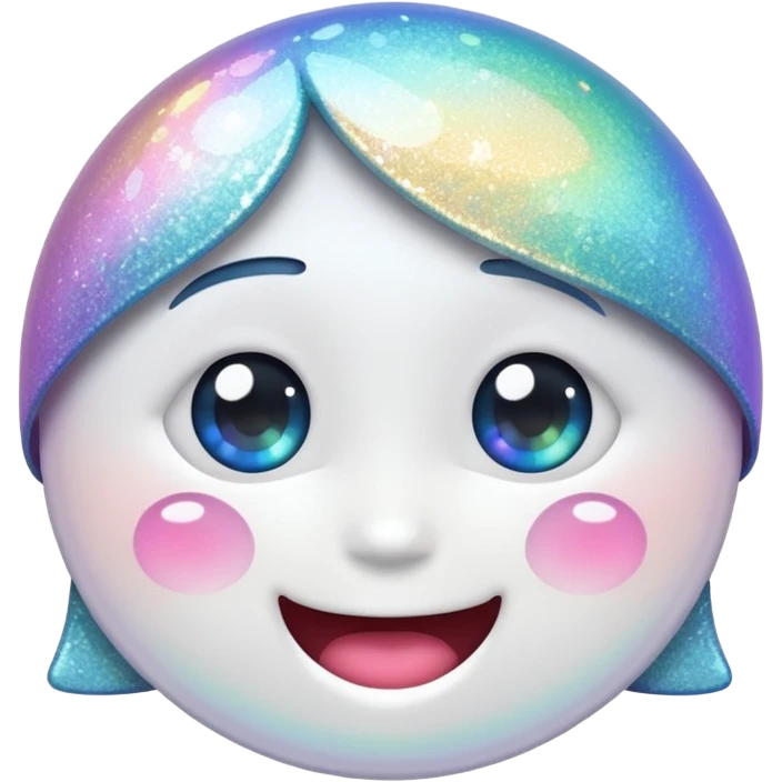 glitter white happy emoji