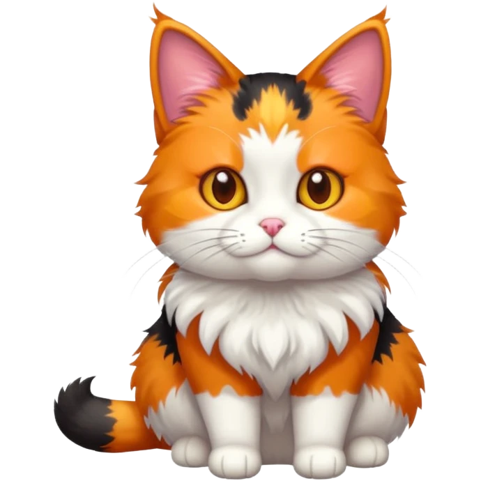 cute pick cat, full body emoji