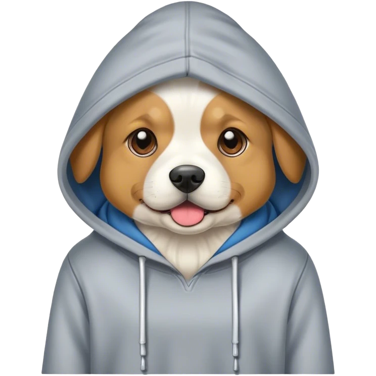 Dog wearing hoodi emoji