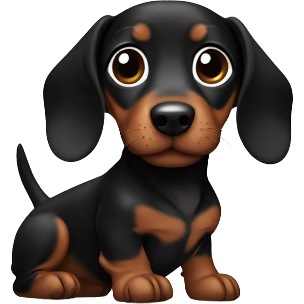 Black and brown dachshund pup emoji