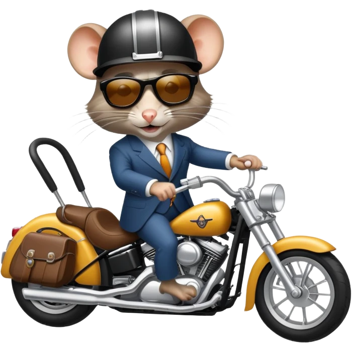 Business rat on a Harley  emoji