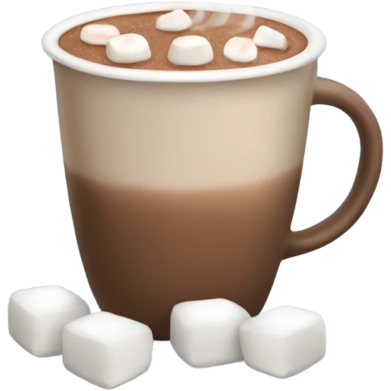 Light brown mug of hot chocolate with marshmallows  emoji