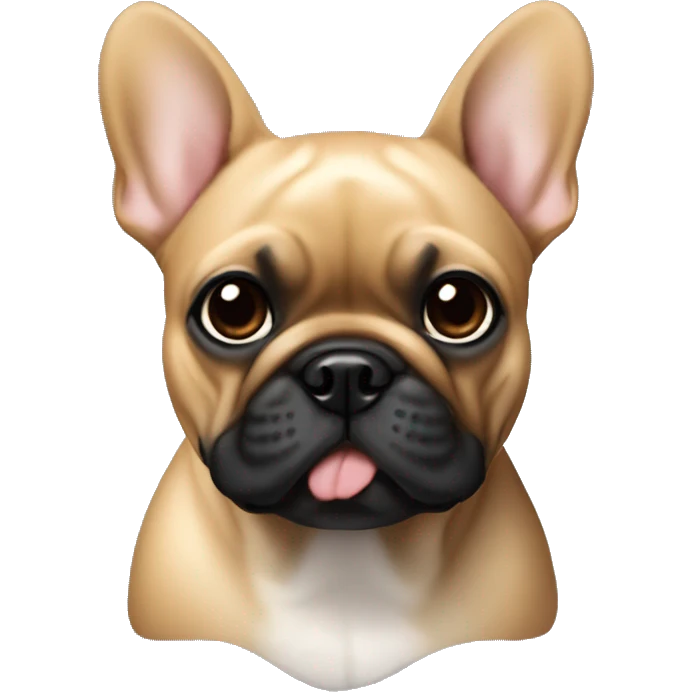 Tan French bulldog with black face emoji