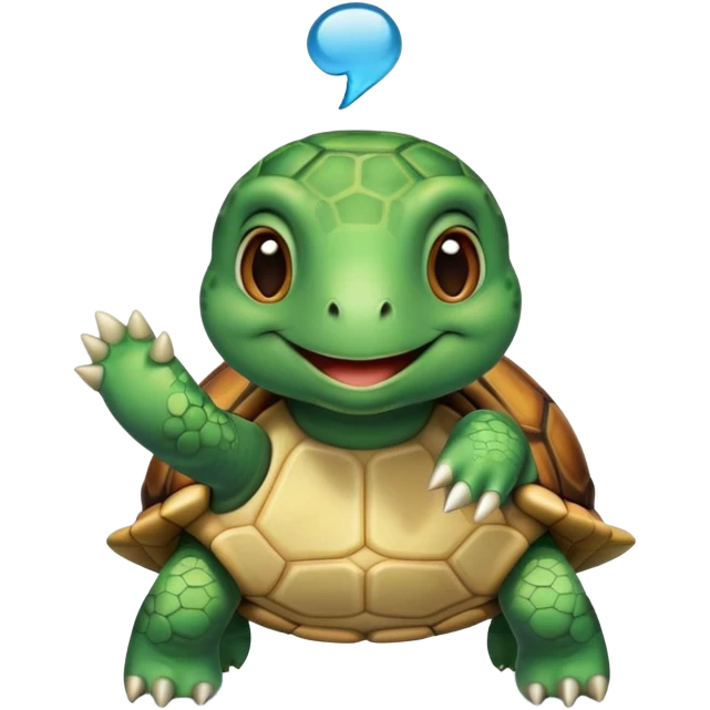 Turtle wearing a shirt saying Mimi emoji