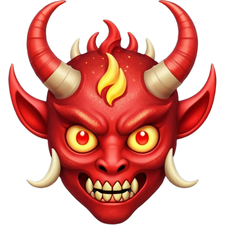 red glitter demon emoji