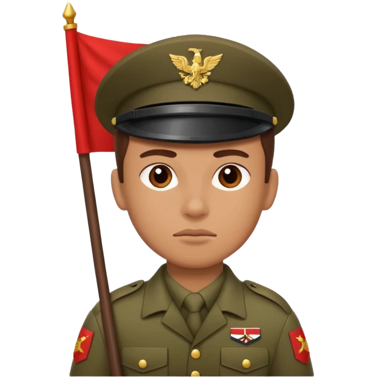 souldier caryying red flag emoji