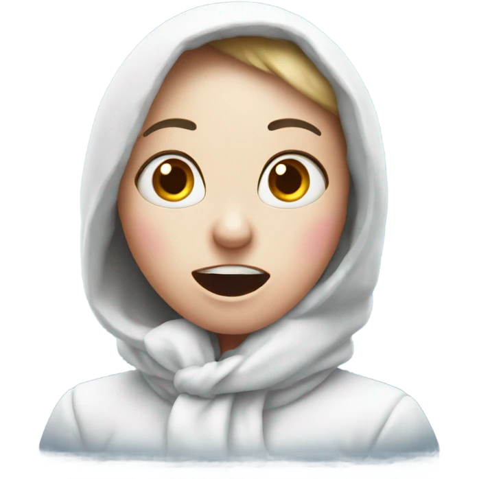 Female snowlady blushing shocked expression  emoji