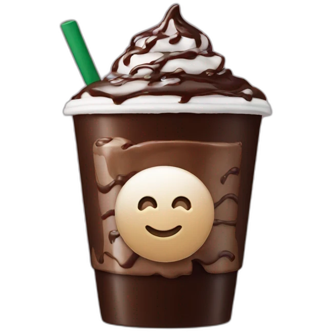 Starbucks with chocolate syrup emoji