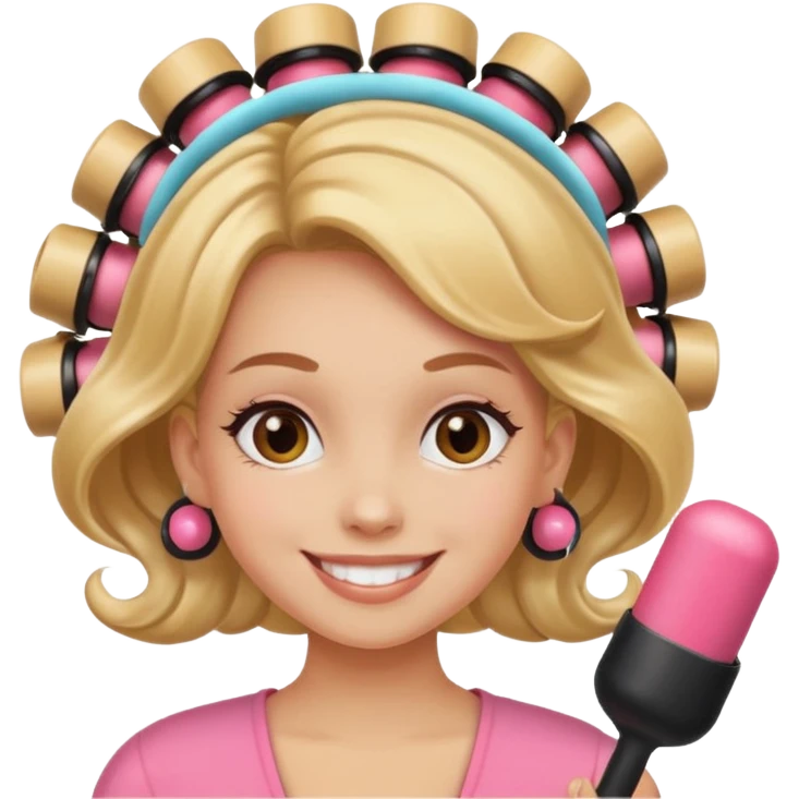 girl with hair roller emoji