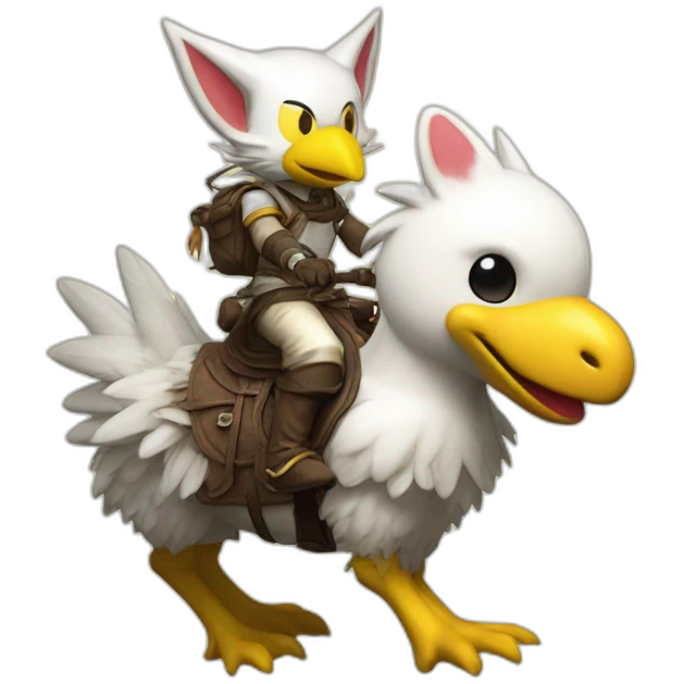 Moogle riding chocobo emoji