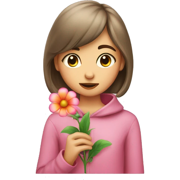 Girly pop smelling a flower emoji