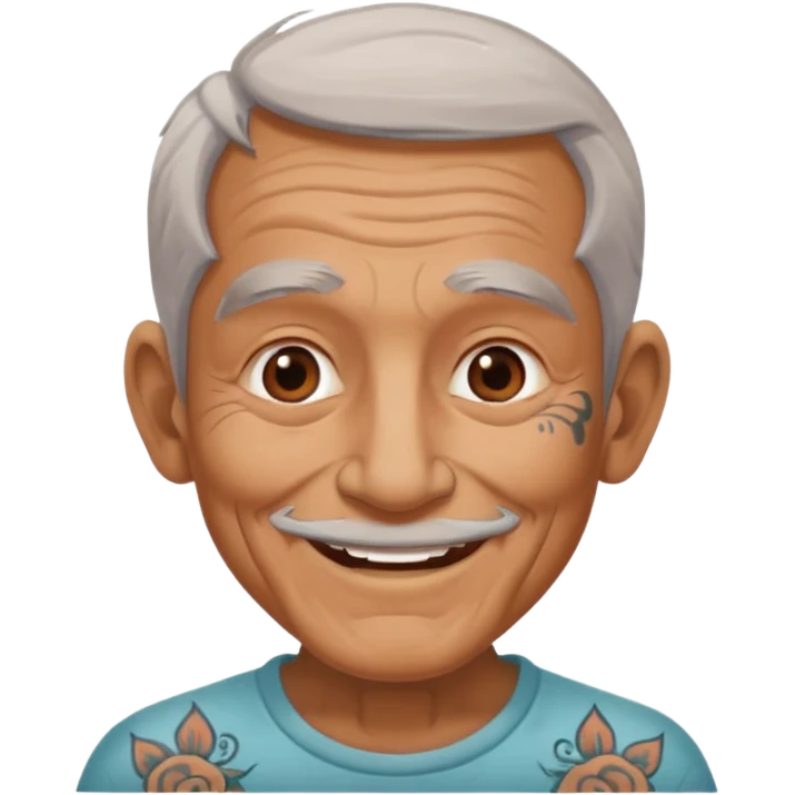 old man with tattoos on face emoji