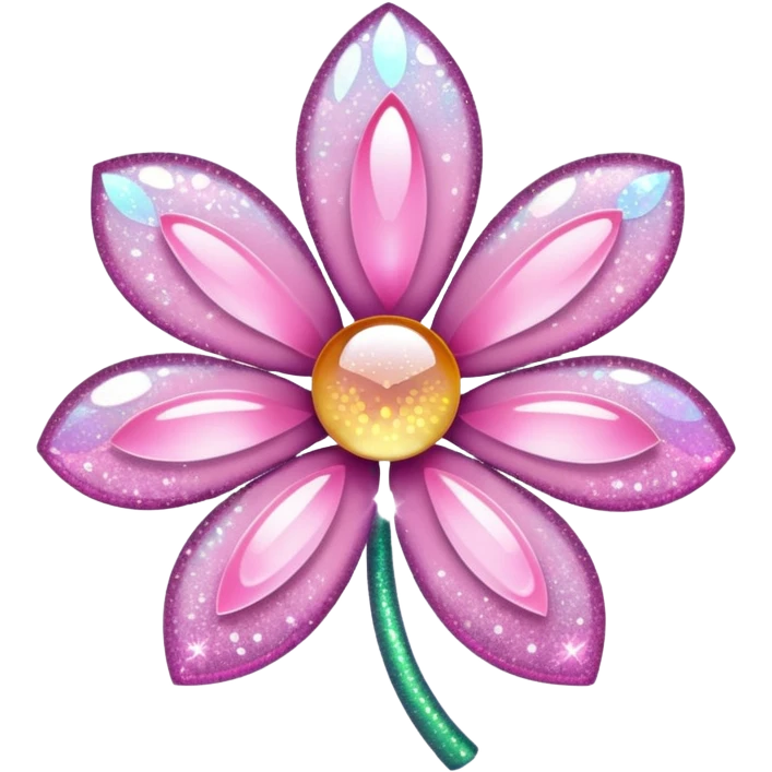 glitter flor rosa claro emoji