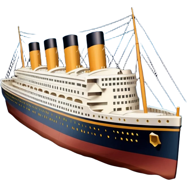 Titanic ship half submerged in icy water at night sky emoji