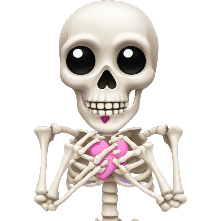 Skeleton with pink nails emoji