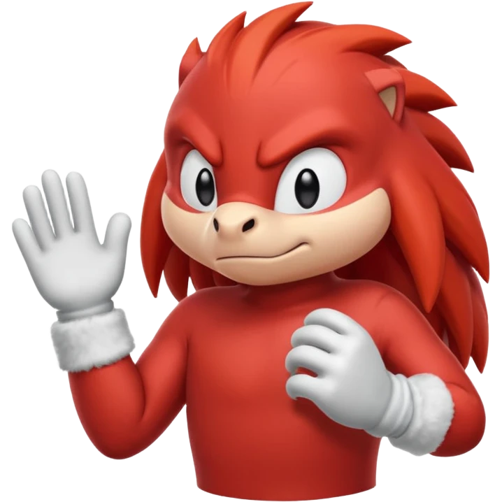 Sonic the hedgehogs friend knuckles a red animal with peach arms and white gloves emoji