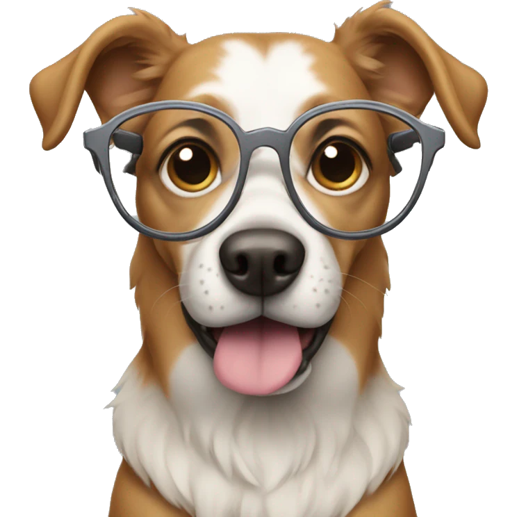 Dog with glasses emoji