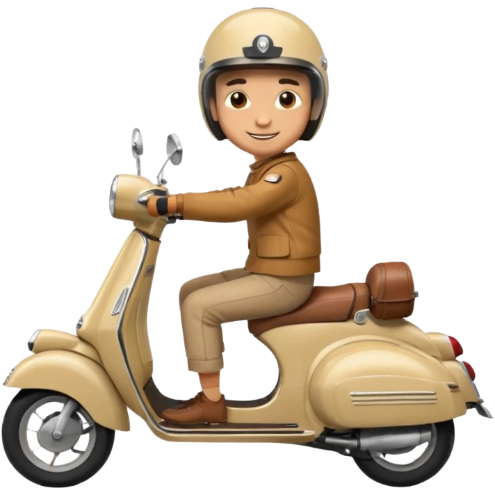 A classic vespa rider with my brothers face. emoji