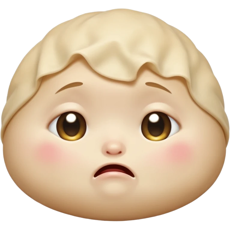 Tiny dumpling crying emoji