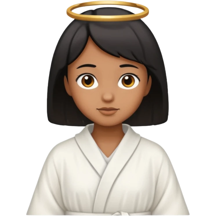 angel with brown skin, short black hair emoji