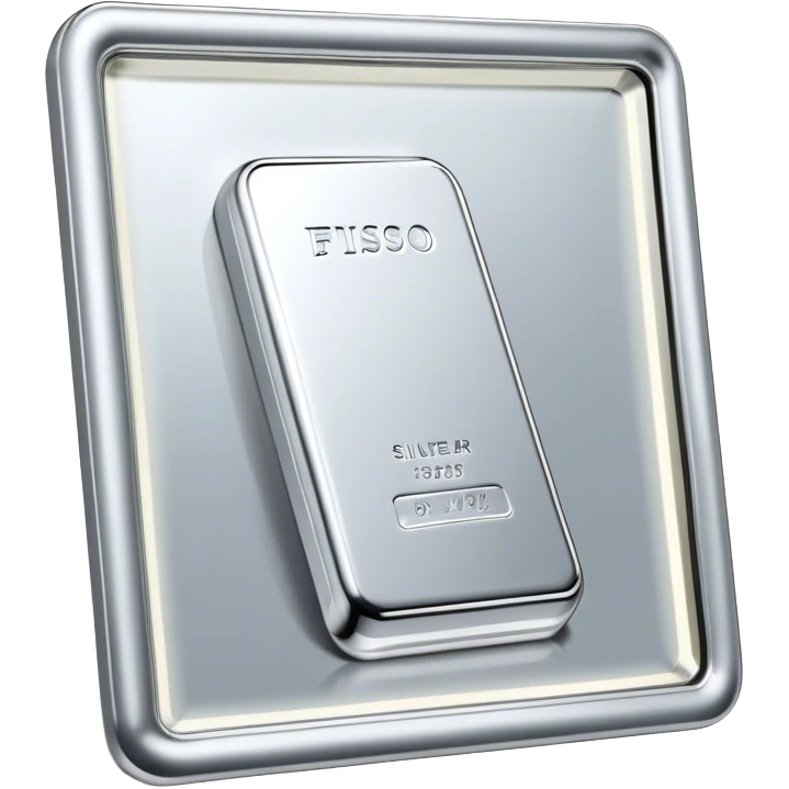 Cinematic Realistic Silver Bar, Cool and gleaming, with smooth, polished silver surfaces reflecting the light in soft, pristine highlights. The elegant shine of the metal exudes sophistication and timeless class. Soft glowing outline, capturing the essence of refined luxury and understated elegance in polished silver. emoji