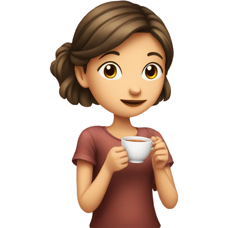 Girl sipping tea emoji