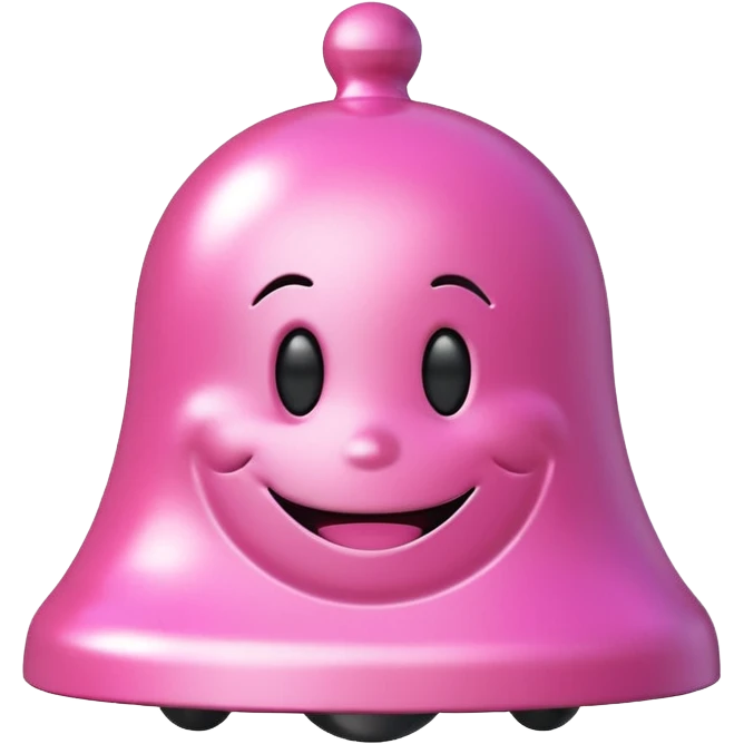 pink call bell with smiley face on it emoji
