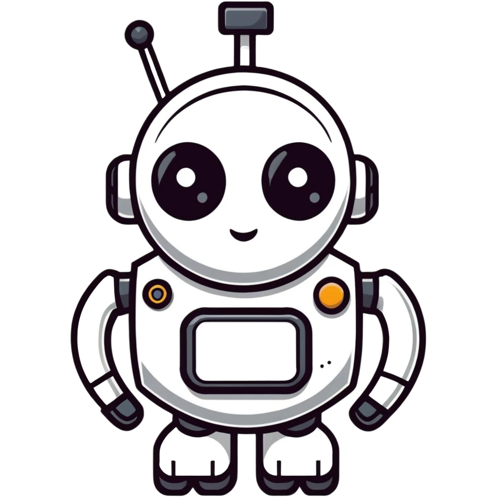 polished minimalistic perfectly round steel robot face, simple clean design emoji