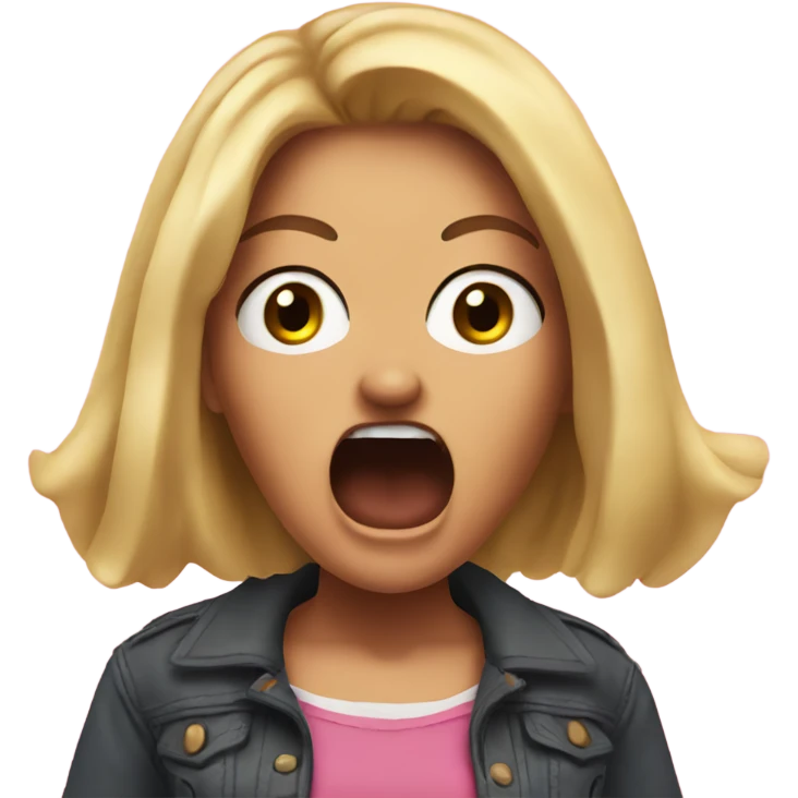 Mean girl yelling emoji