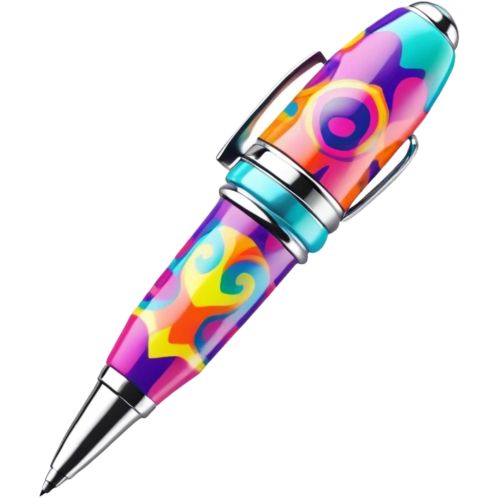3D, psychedelic colored hippie style pen. Pen only  emoji