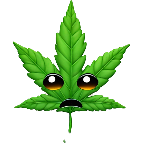weed leaf with face emoji