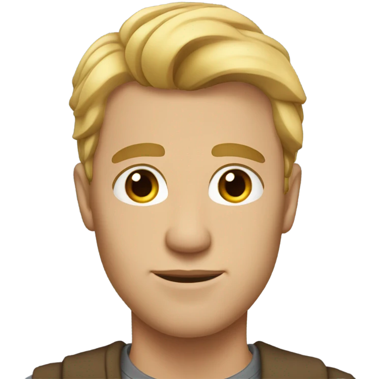 a man with blondish hair and bronw eyes emoji