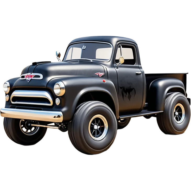 1:10 off-road lcg smoking Arrma Traxxas Basher Wednesday Adam’s 1954 blackened tarnished hotrod streamlined anime dodge extended cab rc pickup ( extra wide low-profile pin tires chrome wheels without fenders) emoji