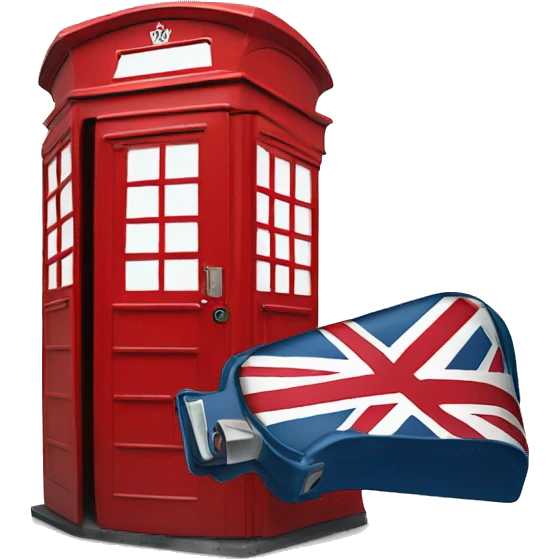 london telephone box wearing crown emoji