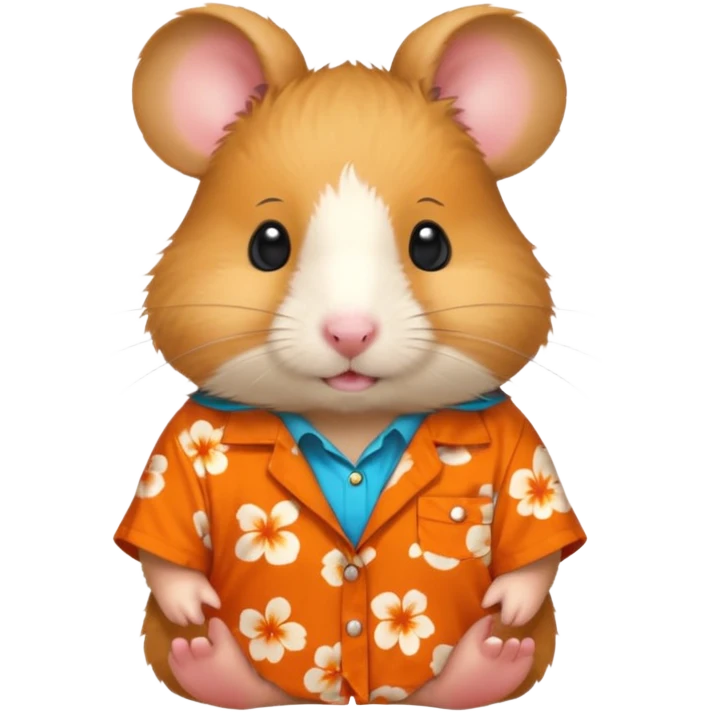 hamster, wearing orange aloha shirt. emoji