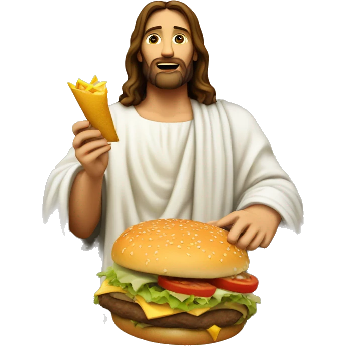 jesus christ eating a cheeseburger  emoji