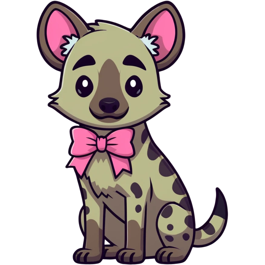 hyena with a pink bow emoji