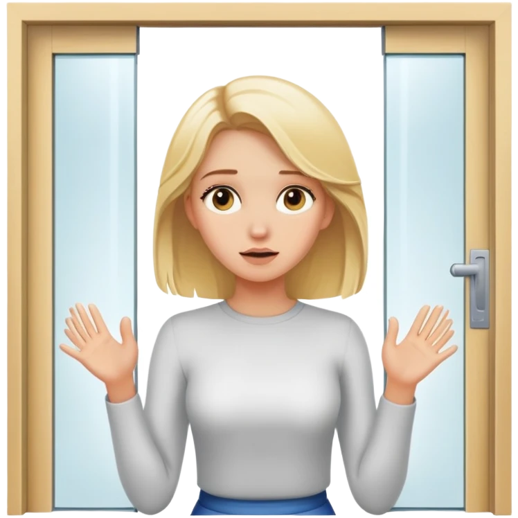 Blonde Girl stuck in sliding doors emoji