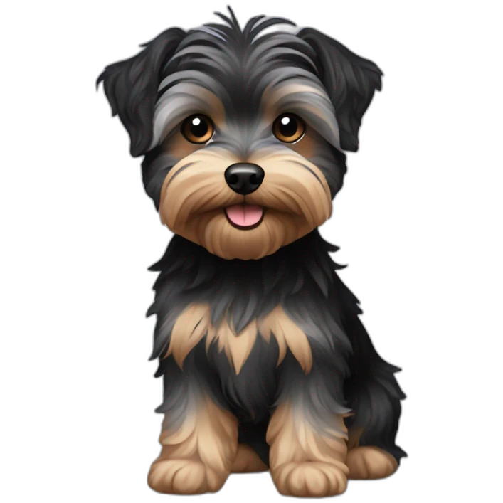 black and grey yorkiepoo emoji