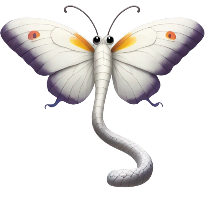 White snake with wings of butterfly  emoji
