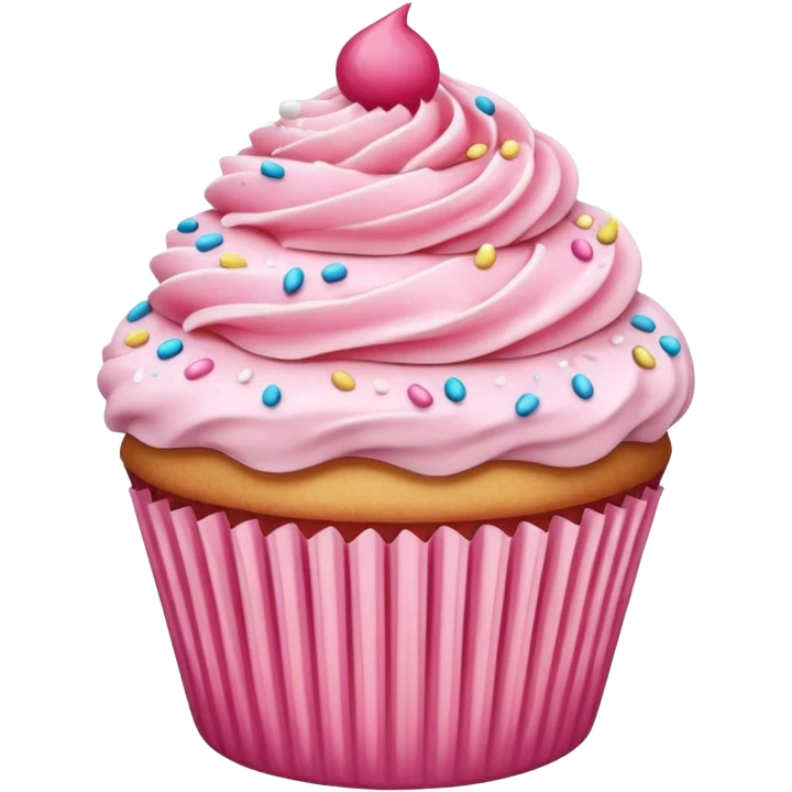 Cupcake with pink icing emoji