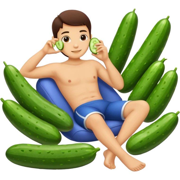 relaxing with cucumbers emoji