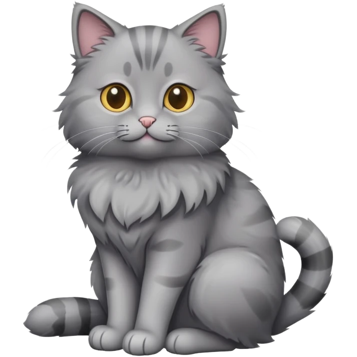 gray cat sitting full body emoji
