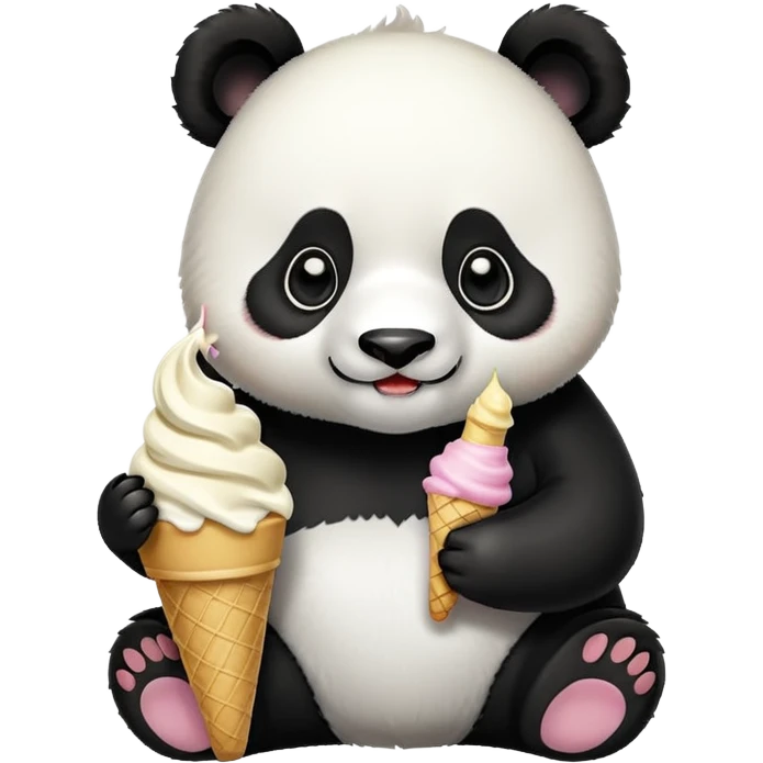 Panda eating ice cream emoji