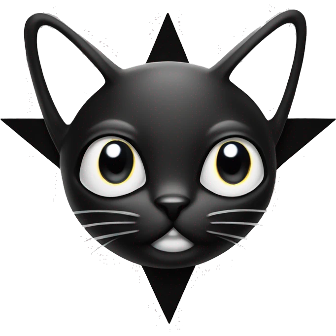 Black and White cat star ring et the viewer  emoji